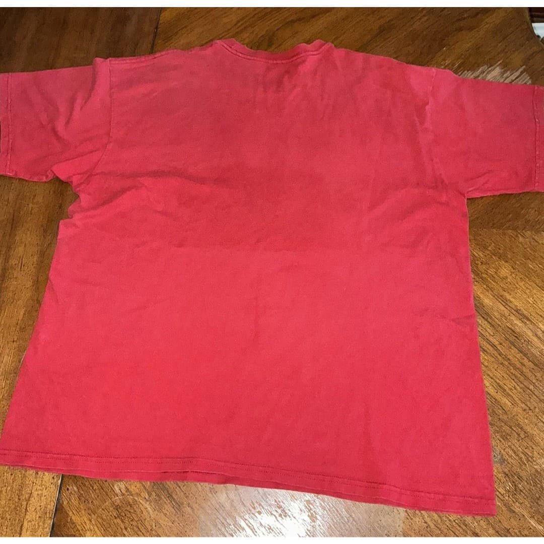 Vintage 90s Nike Athletics Spell Out T-Shirt Red Size XL - Thumbnail 5
