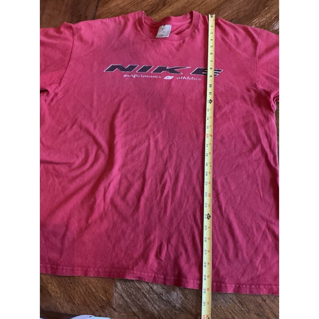 Vintage 90s Nike Athletics Spell Out T-Shirt Red Size XL - Thumbnail 9