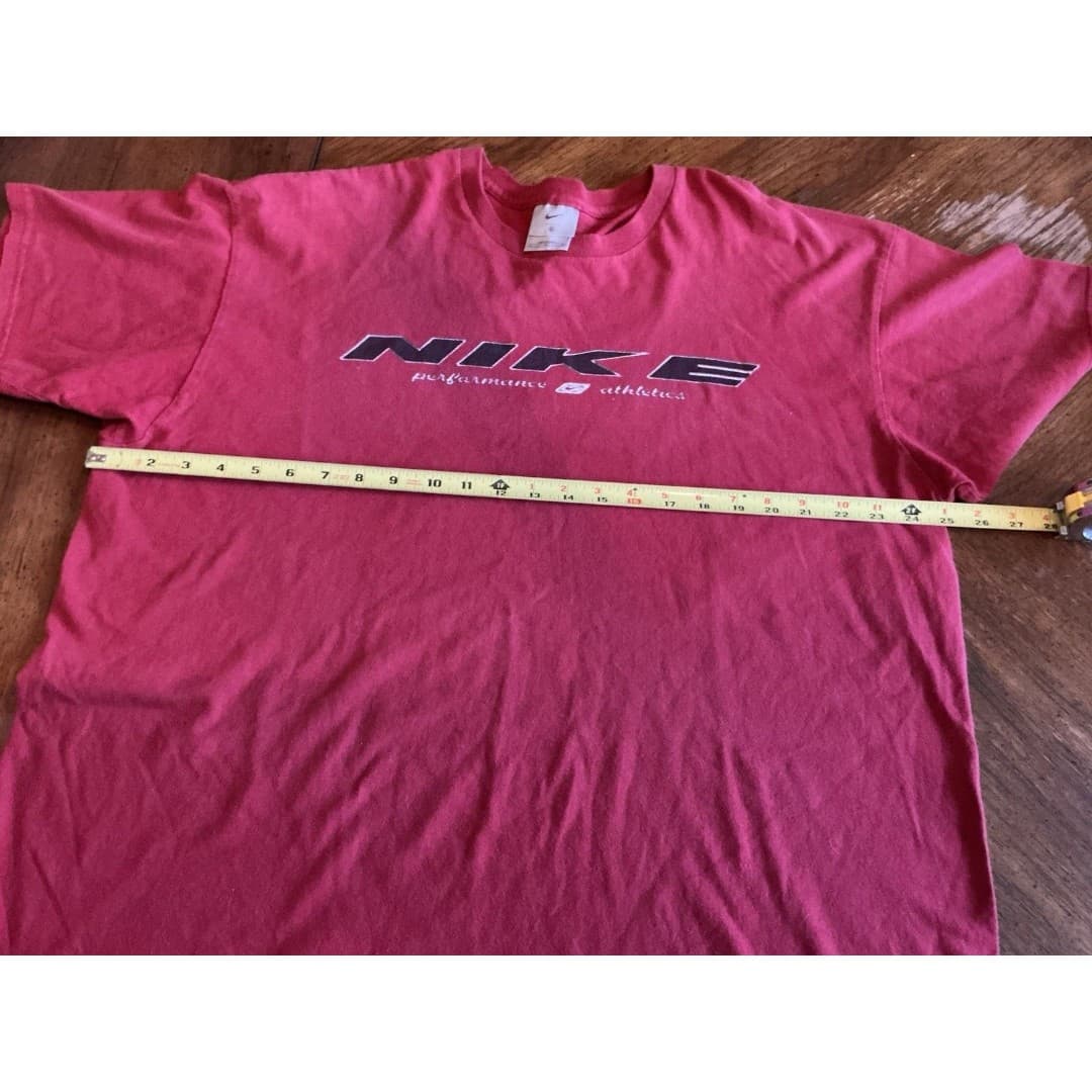 Vintage 90s Nike Athletics Spell Out T-Shirt Red Size XL - Thumbnail 8