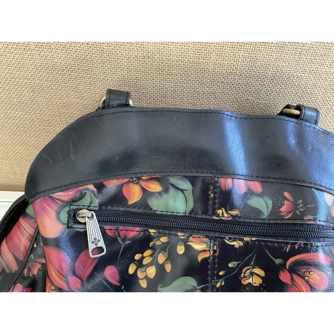 Patricia Nash Purse Leather Macellara Oval Satchel Tropical Escape Footed Floral - Thumbnail 5