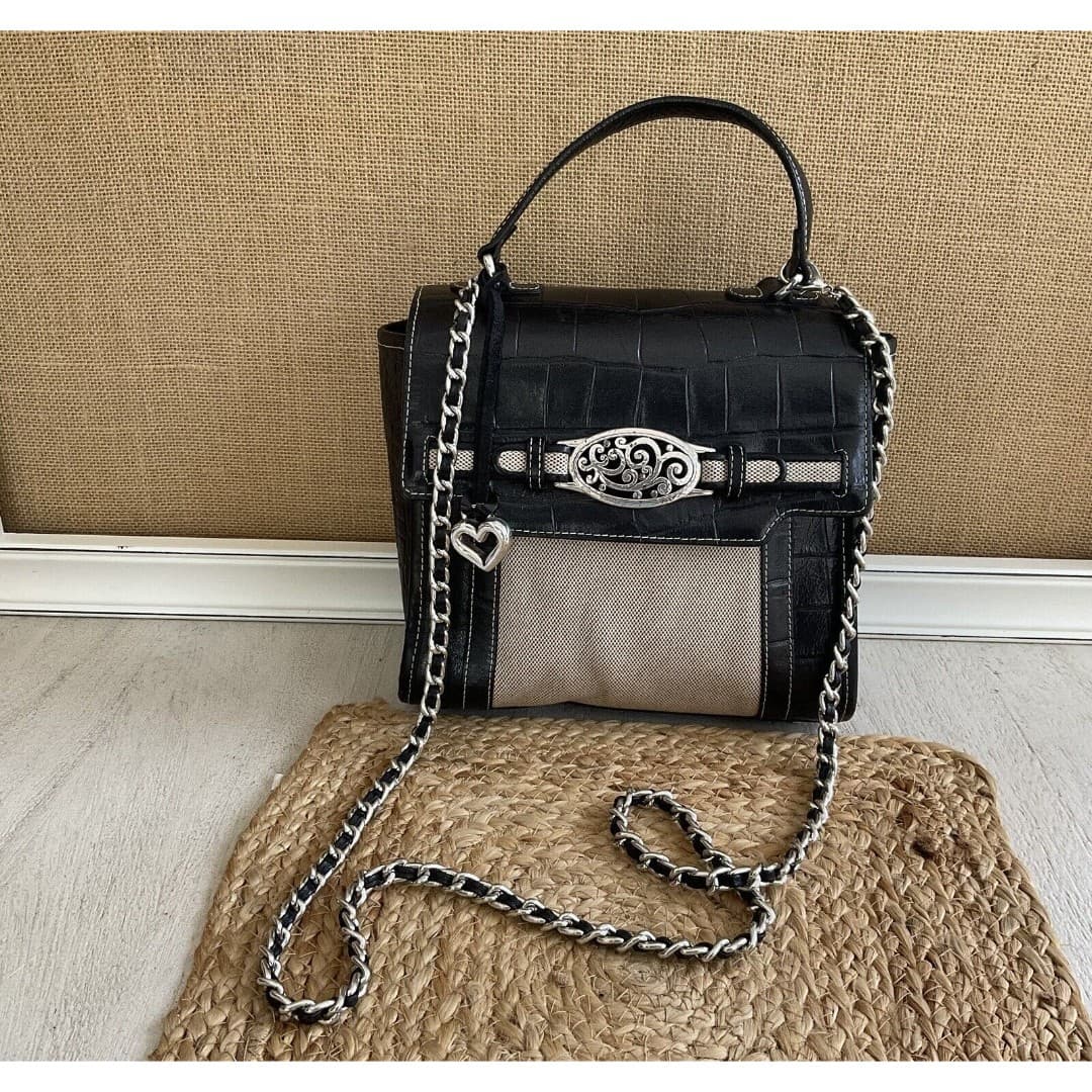Brighton Tommi Satchel Black Vintage Handbag