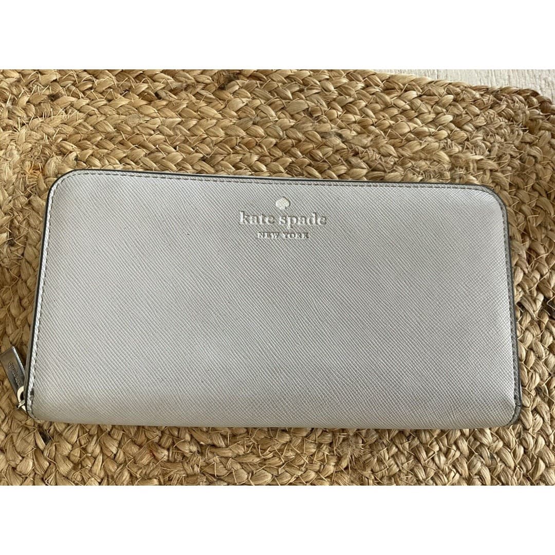Kate Spade New York Large Zip Around Continental Wallet Gray