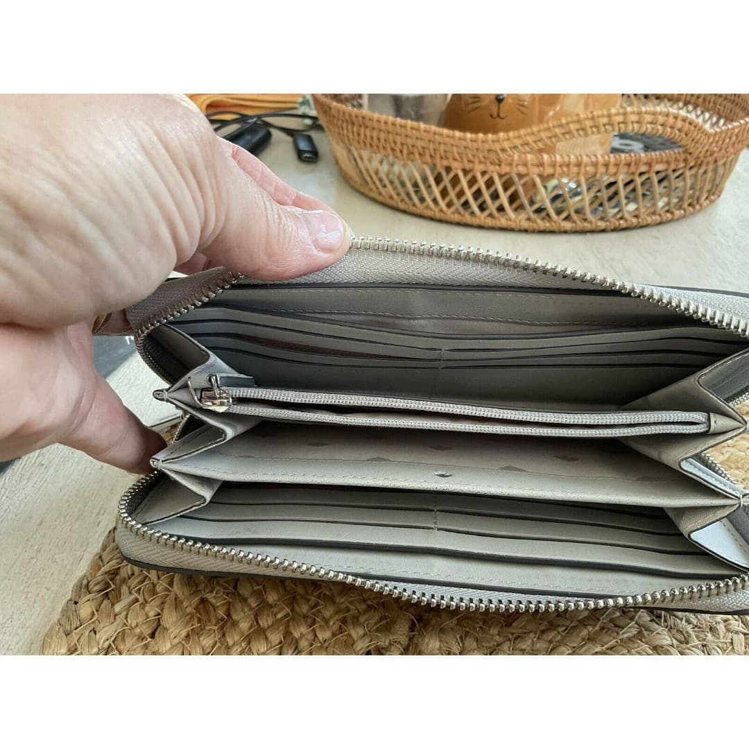 Kate Spade New York Large Zip Around Continental Wallet Gray - Thumbnail 6