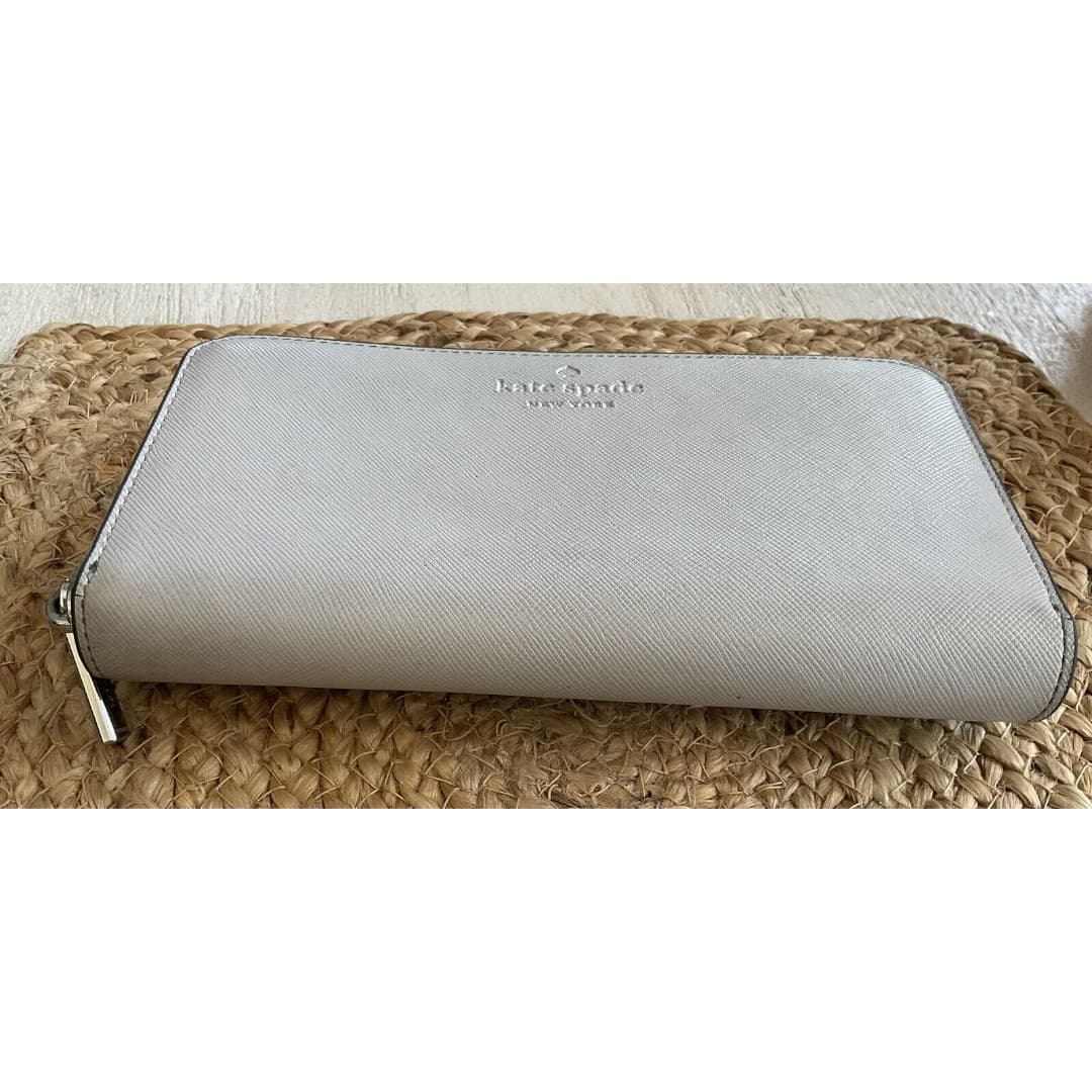 Kate Spade New York Large Zip Around Continental Wallet Gray - Thumbnail 4
