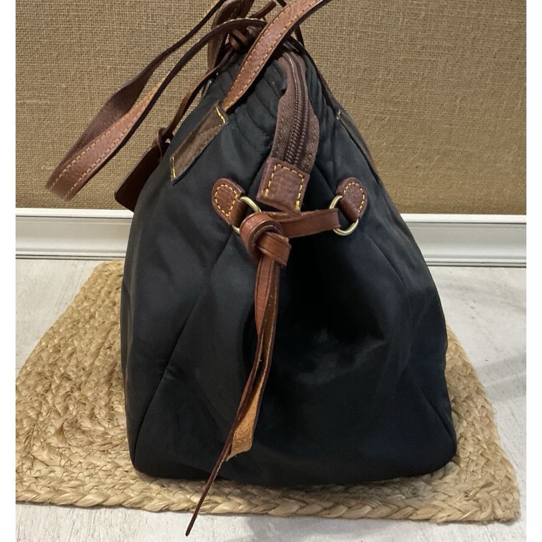 DOONEY BOURKE Nylon Tote Shoulder Handbag, Black, Leather Trim - Thumbnail 3