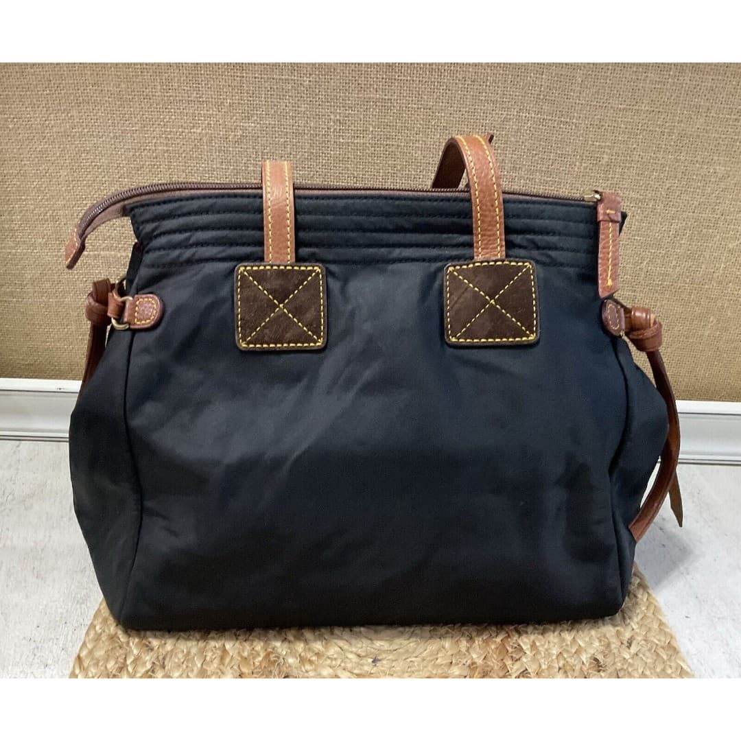 DOONEY BOURKE Nylon Tote Shoulder Handbag, Black, Leather Trim - Thumbnail 2