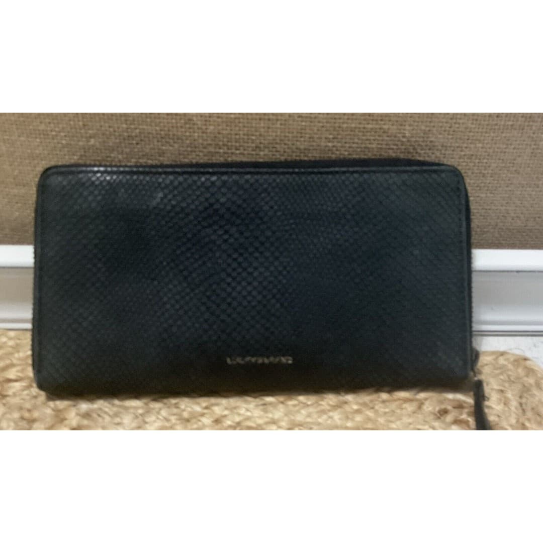 Lucky Brand Blue Leather Wallet Extra Card Space
