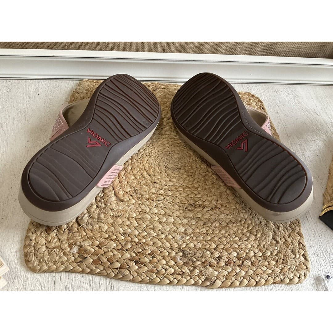 VIONIC NAPLES CHAMPAGNE SPARKLE PLATFORM FILP FLOP SANDALS~WOMEN Sz 9 - Thumbnail 4