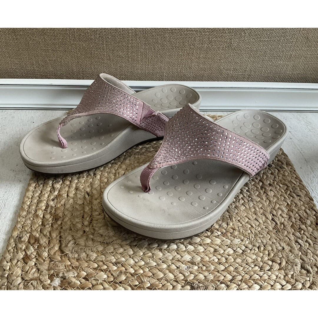 VIONIC NAPLES CHAMPAGNE SPARKLE PLATFORM FILP FLOP SANDALS~WOMEN Sz 9 - Thumbnail 6