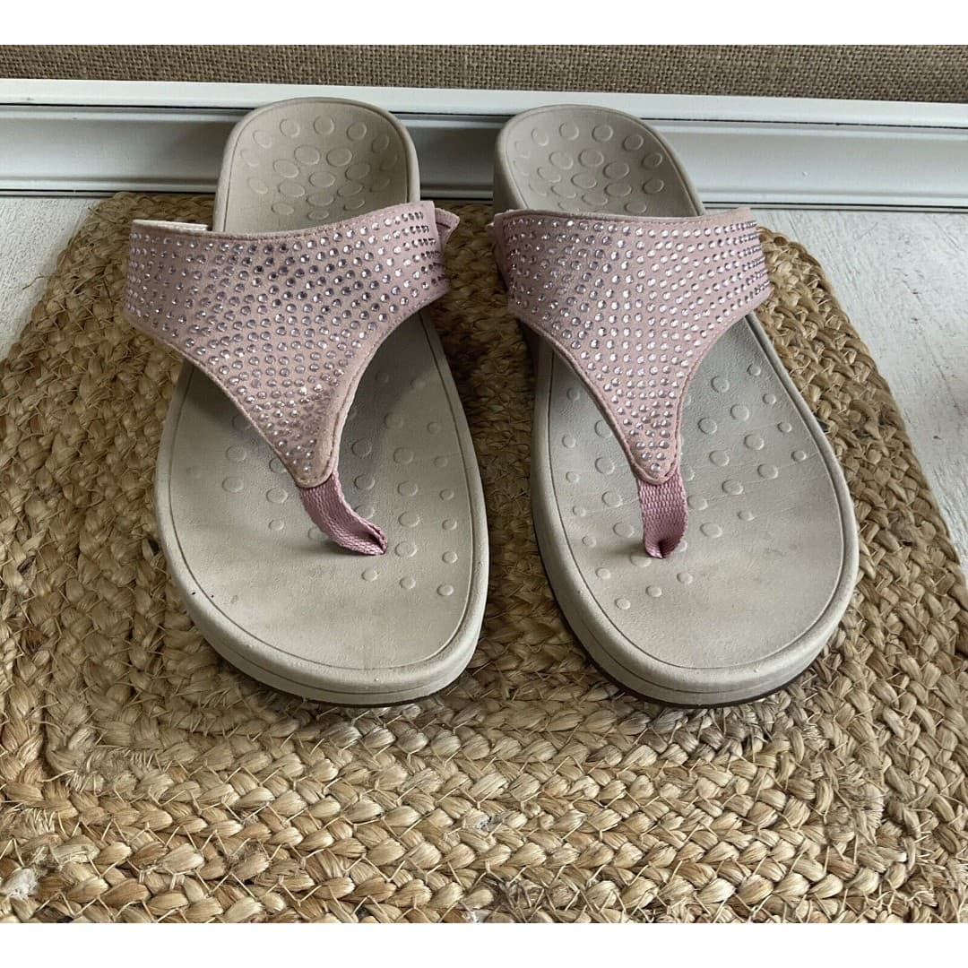 VIONIC NAPLES CHAMPAGNE SPARKLE PLATFORM FILP FLOP SANDALS~WOMEN Sz 9 - Thumbnail 7