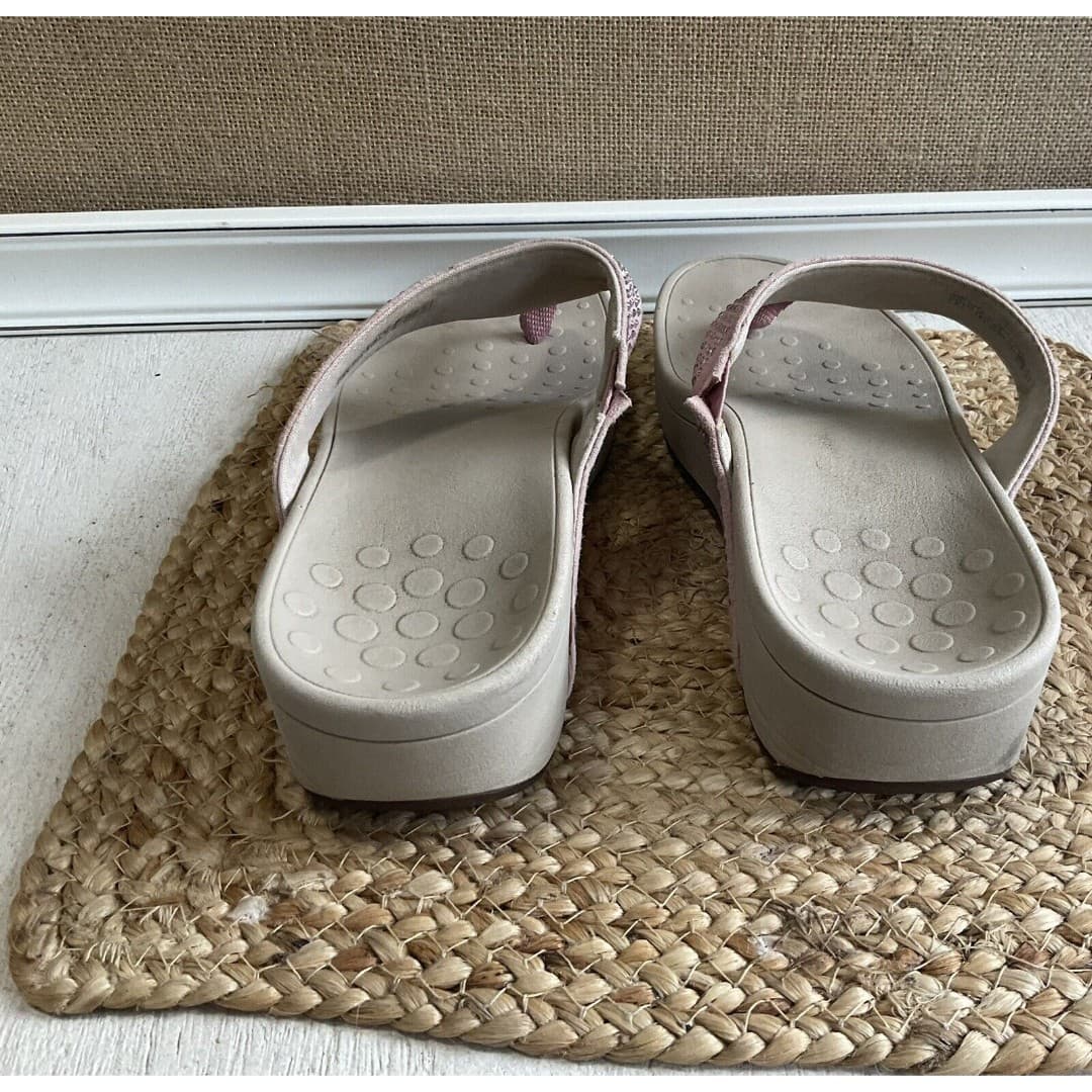 VIONIC NAPLES CHAMPAGNE SPARKLE PLATFORM FILP FLOP SANDALS~WOMEN Sz 9 - Thumbnail 5