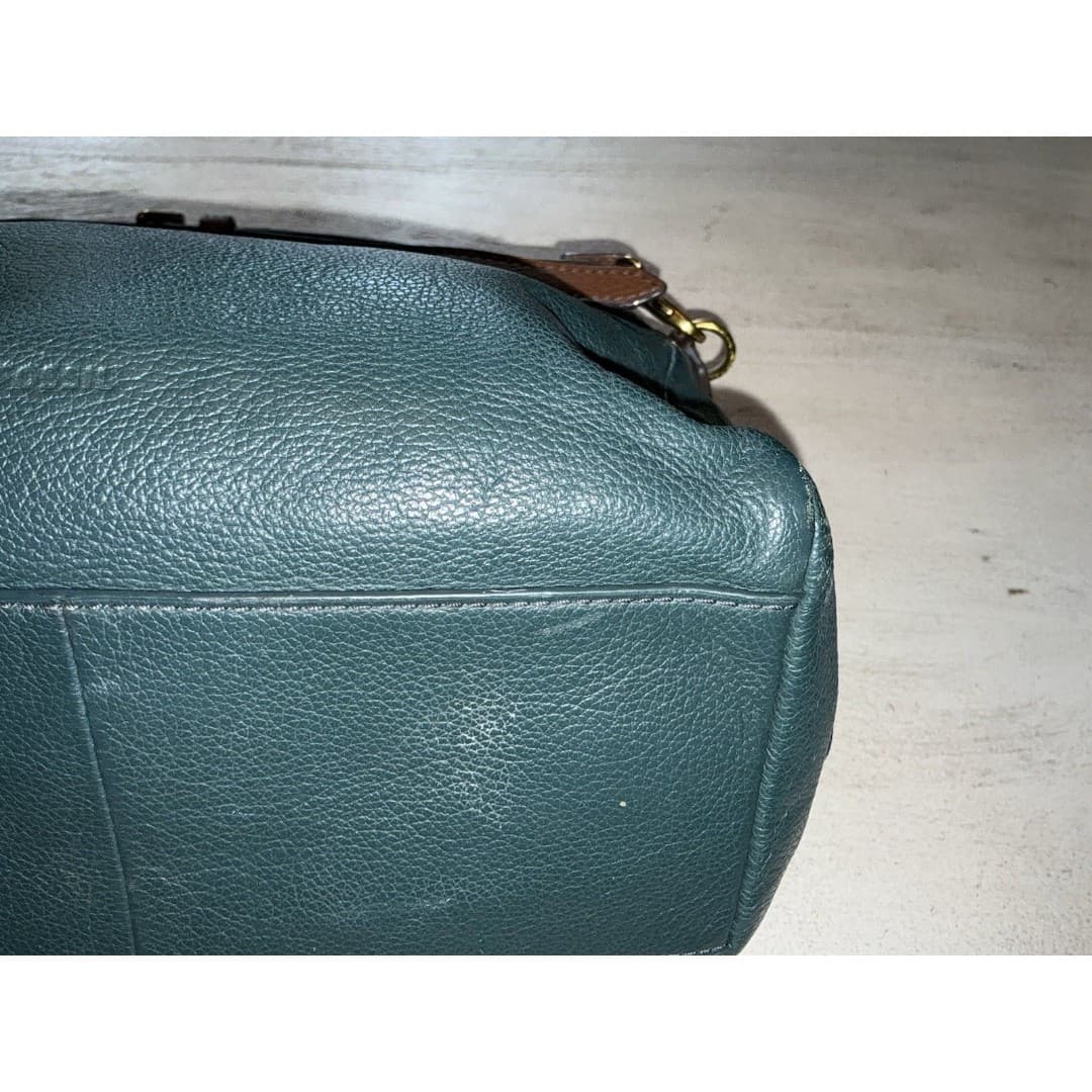 FOSSIL RACHEL Dark Teal Convertible Satchel Handbag Crossbody Purse - Thumbnail 7