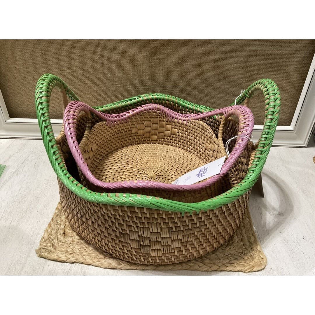 Wild Sage Rattan 10” & 12” Nesting Baskets NEW- From Bed/bath & Beyond