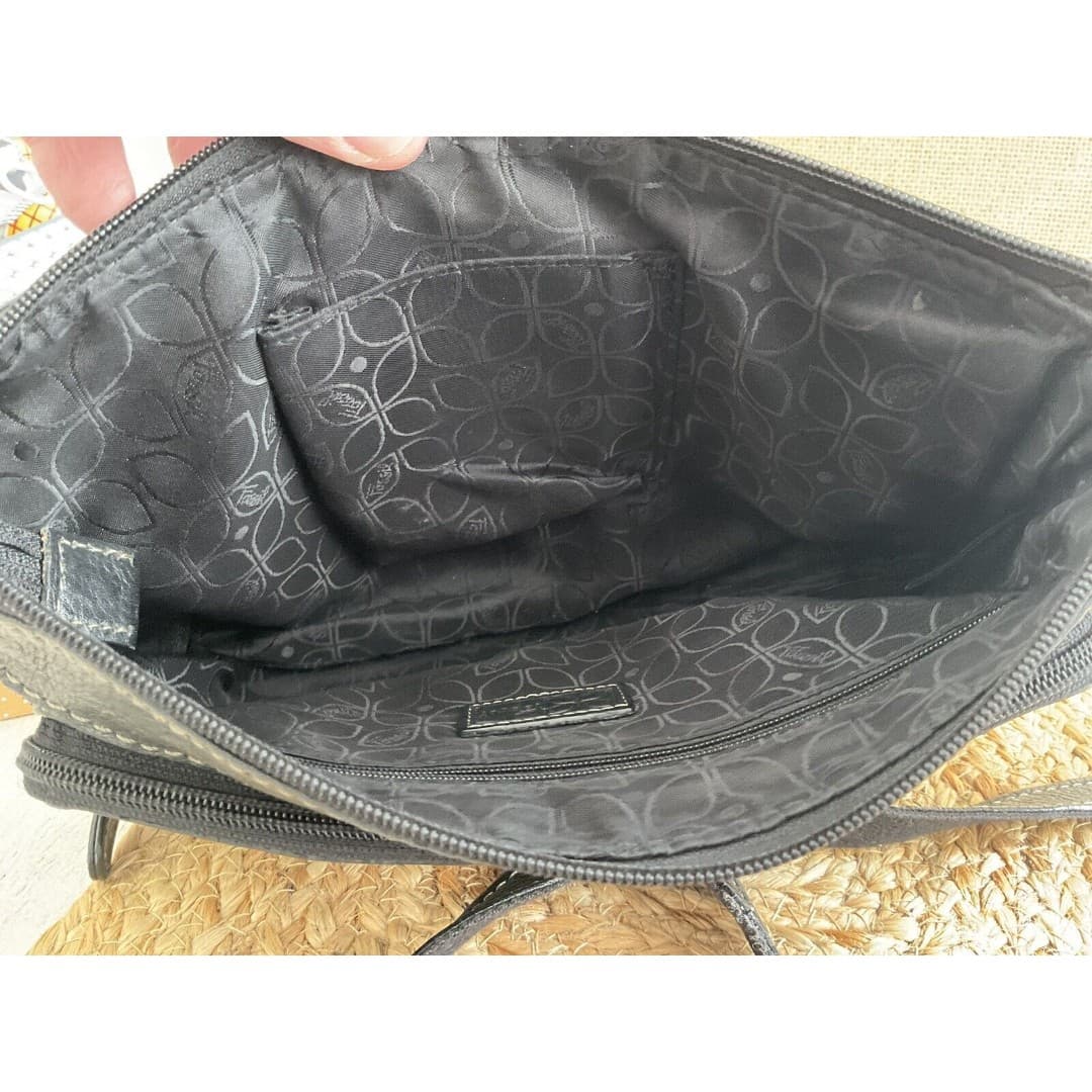 Fossil Small Leather Classic Crossbody Purse Bag Adjustable Strap Black - Thumbnail 10