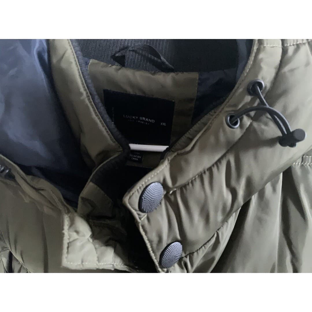 Lucky Brand Men's Jacket Hooded Heavy Puffer Olive Green Jacket 2XL-NWT - Thumbnail 4