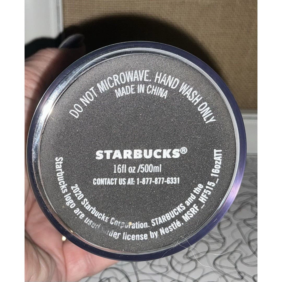 Starbucks 2020 Green Foil 16 oz Travel Mug Cup Tumbler With Lid - Thumbnail 4