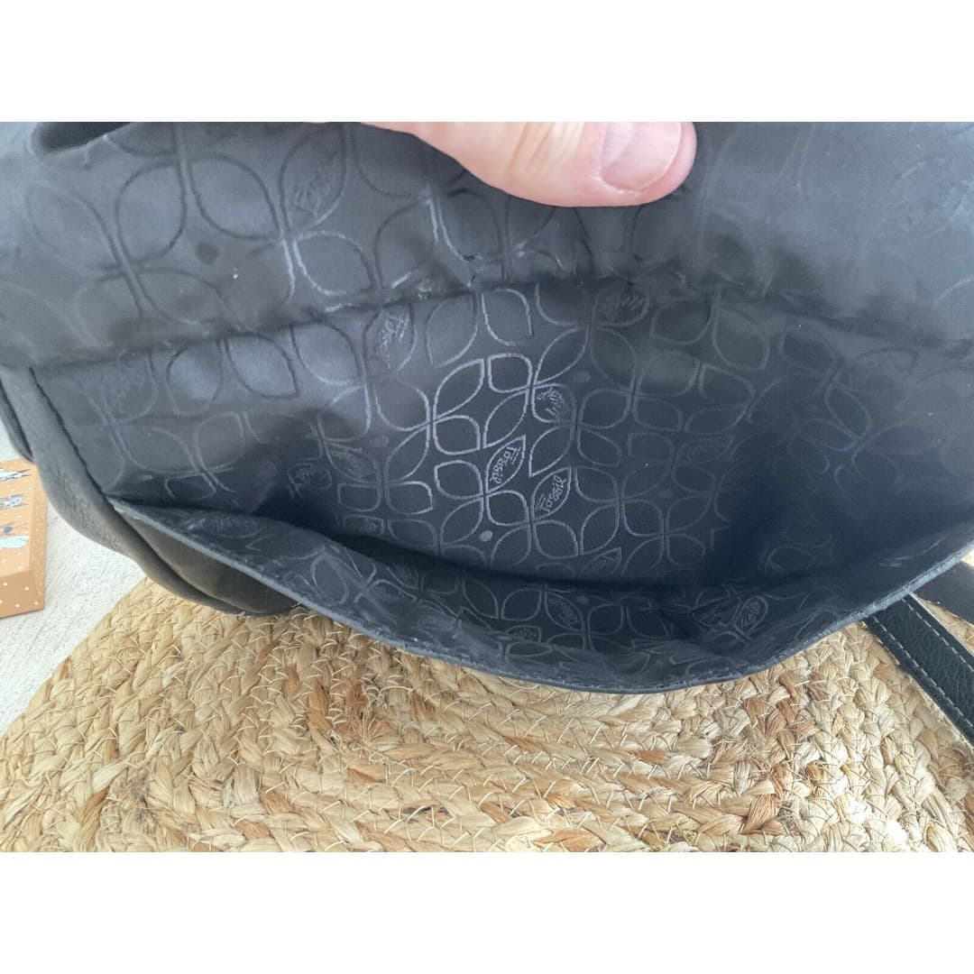Fossil Small Leather Classic Crossbody Purse Bag Adjustable Strap Black - Thumbnail 4