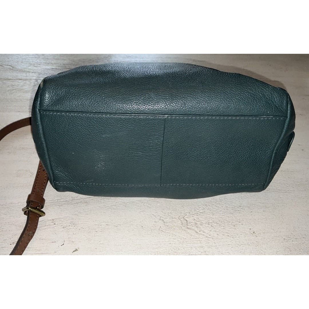 FOSSIL RACHEL Dark Teal Convertible Satchel Handbag Crossbody Purse - Thumbnail 3