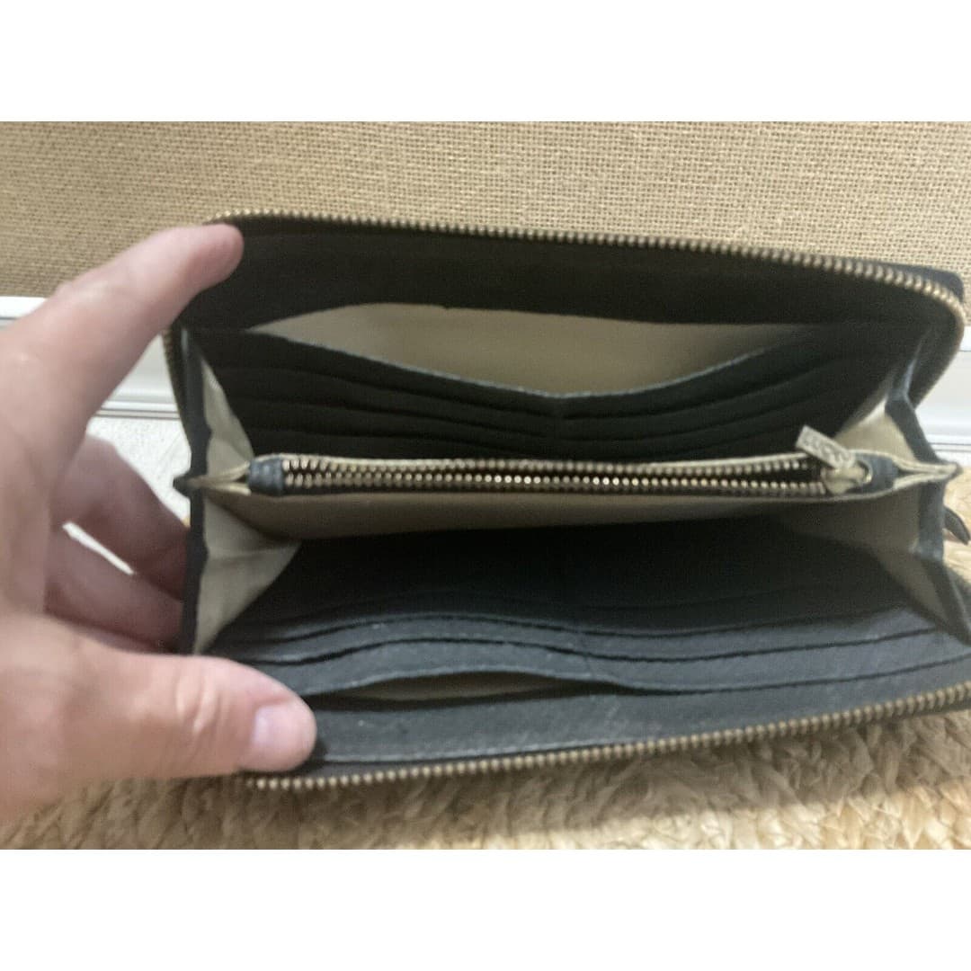 Lucky Brand Blue Leather Wallet Extra Card Space - Thumbnail 3