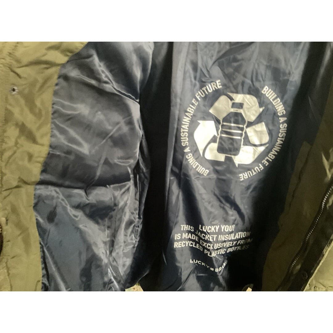 Lucky Brand Men's Jacket Hooded Heavy Puffer Olive Green Jacket 2XL-NWT - Thumbnail 7