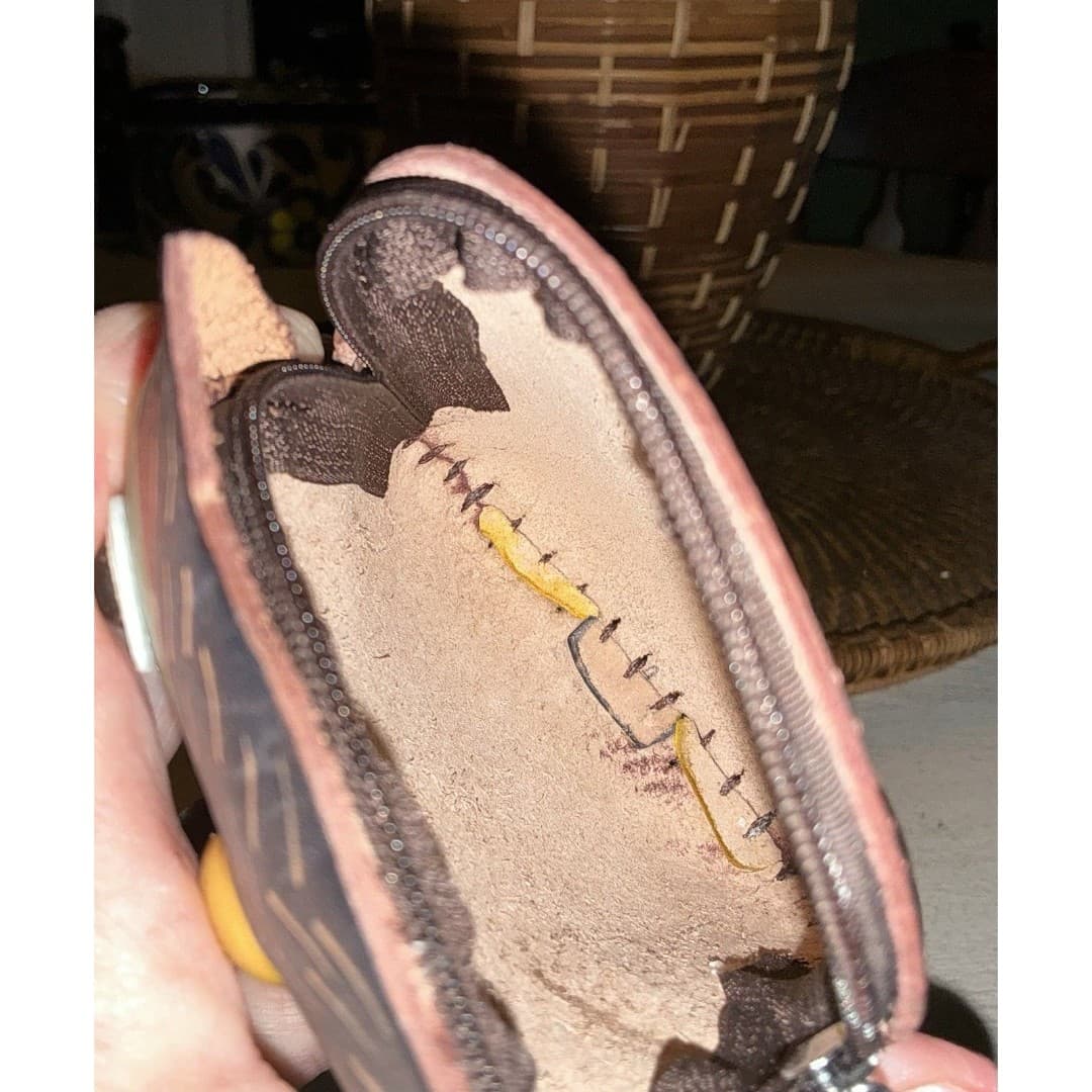 Brown Owl Leather Coin Change Purse Wallet Wristlet Bag Keychain Zipper Handmade - Thumbnail 4