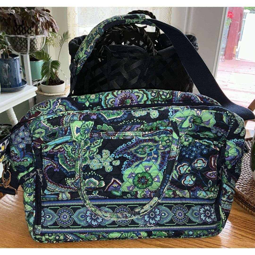 Vera Bradley Blue Rhapsody Large Metro Laptop Messenger Bag - Thumbnail 11