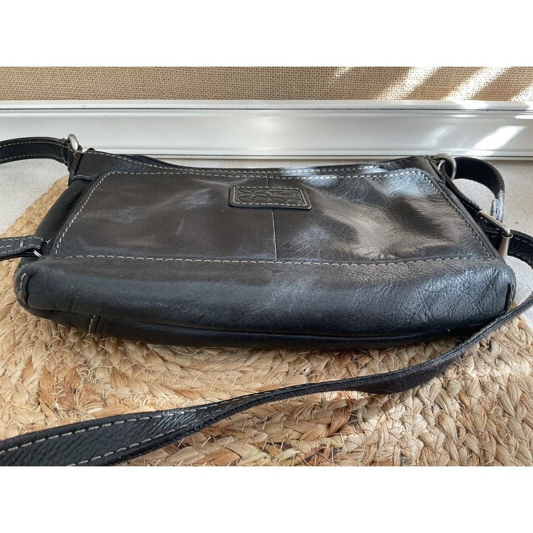 Fossil Small Leather Classic Crossbody Purse Bag Adjustable Strap Black - Thumbnail 8