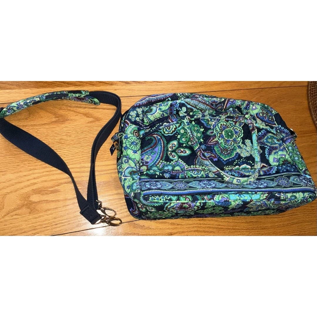 Vera Bradley Blue Rhapsody Large Metro Laptop Messenger Bag - Thumbnail 2