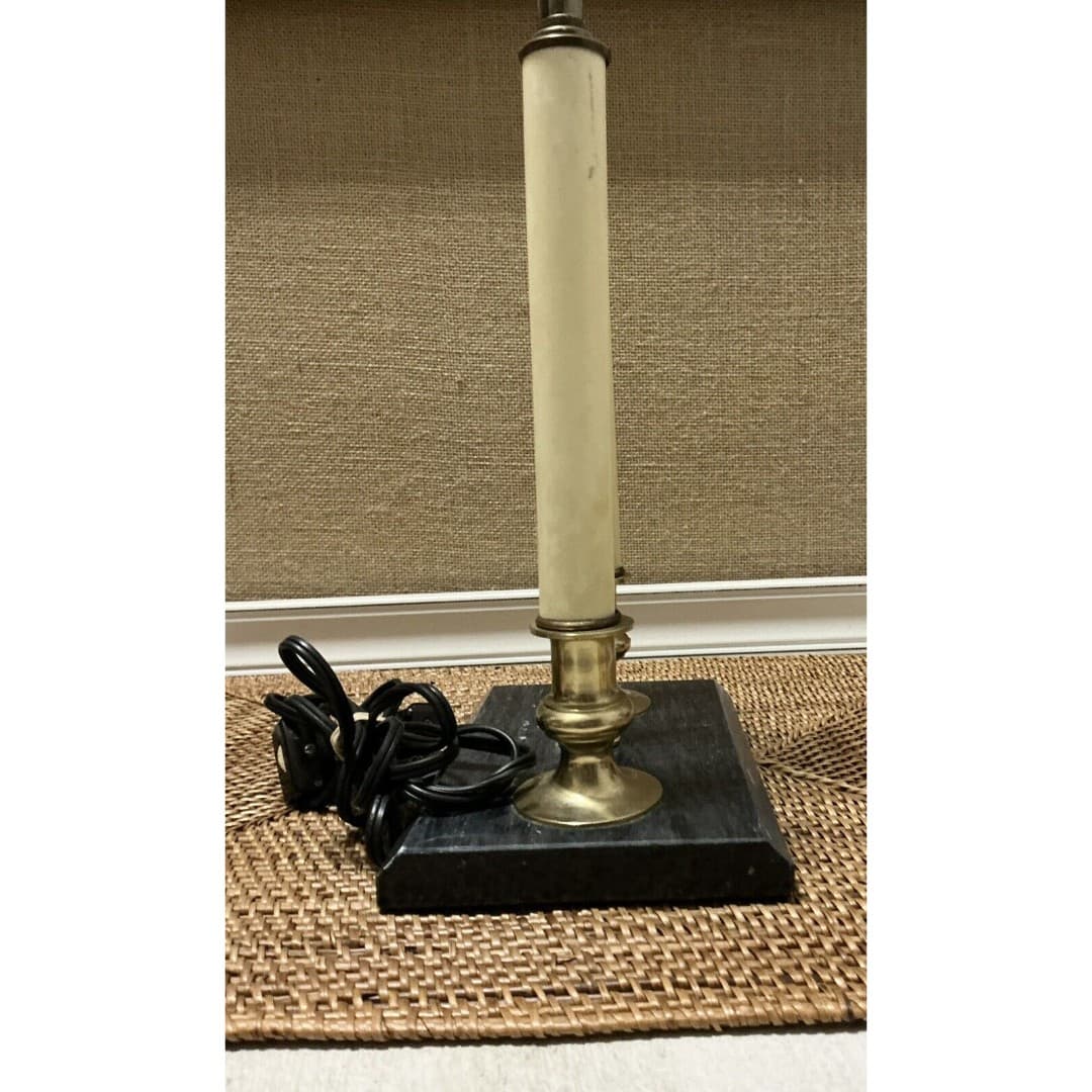Vintage 18” Tall French Bouillotte Candle Stick Brass Table Lamp - Thumbnail 10