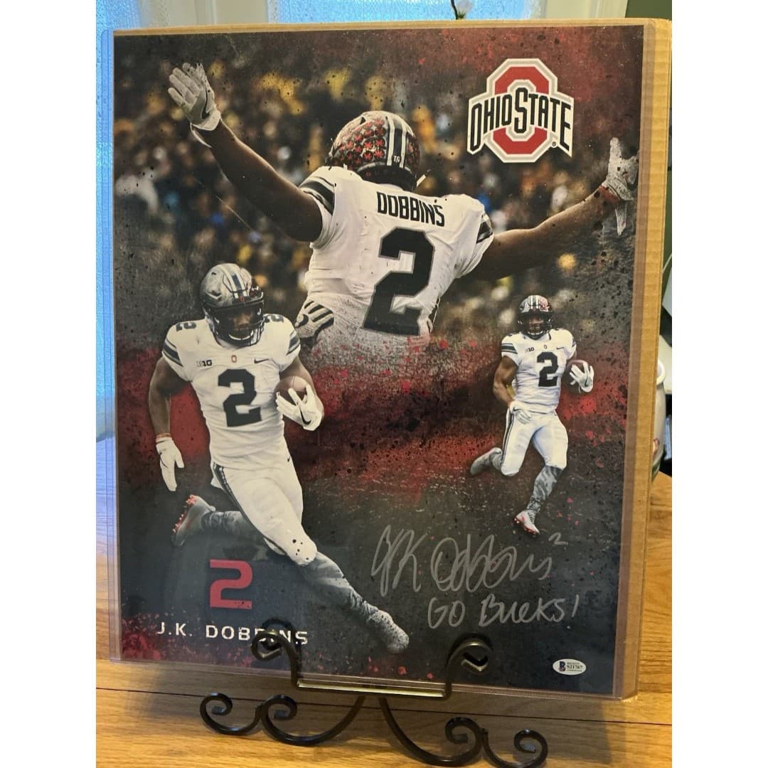 JK Dobbins Signed 16x20 Photo Ohio State Ravens Broncos Mint Large Autograph - Thumbnail 3