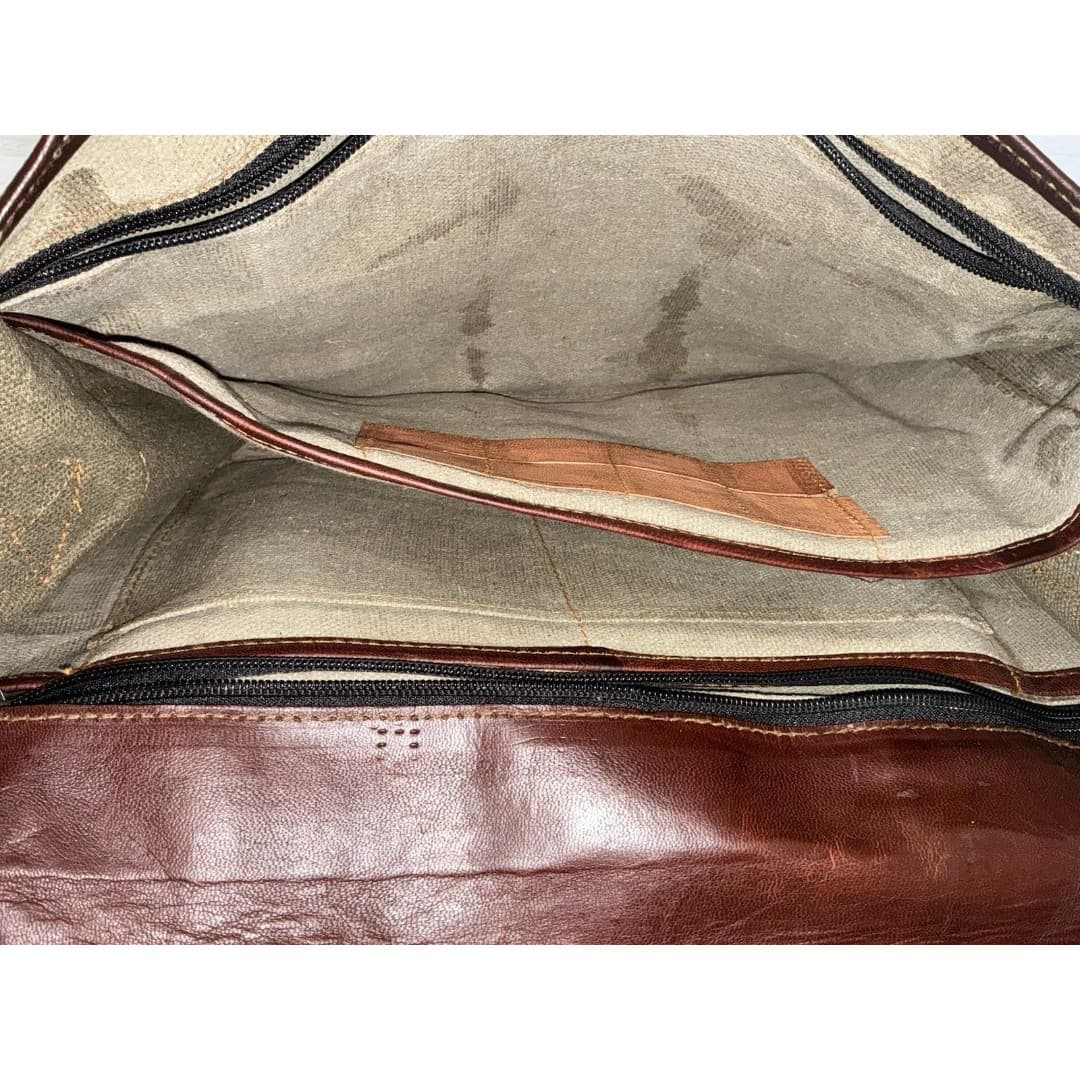 Cuero Bag Mens 14” Brown Leather Messenger Laptop Crossbody Vintage - Thumbnail 8