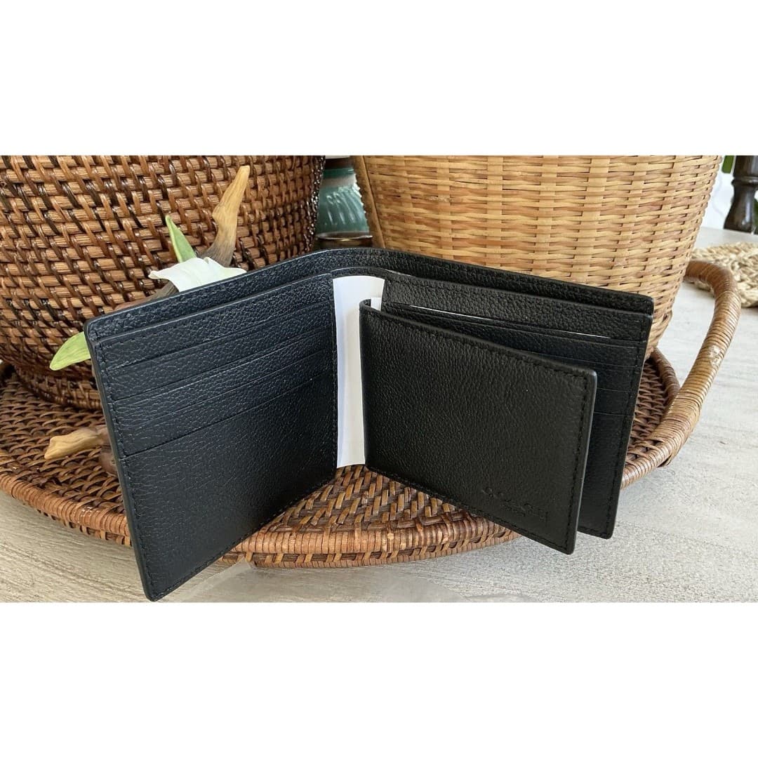 Coach Mens Wallet Black Leather NWT - Thumbnail 6