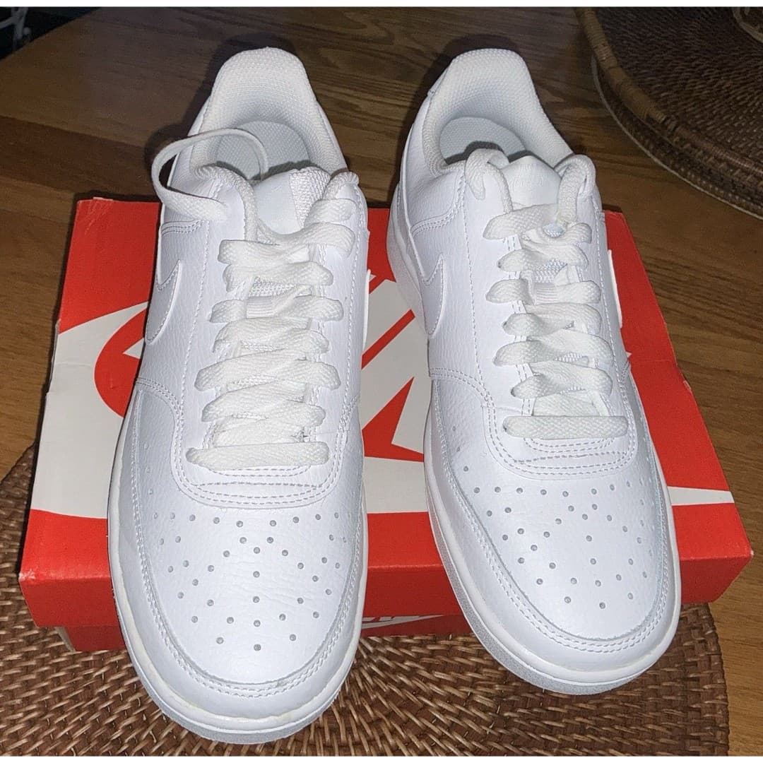 Size 8.5 - Nike Court Vision Low Triple White W