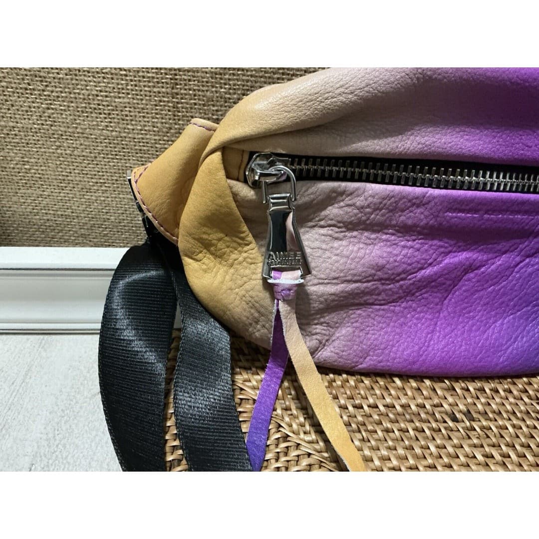 Aimee Kestenberg Milan Purple Ombre Leather Fanny Pack Belt Bag Crossbody NWOT - Thumbnail 4
