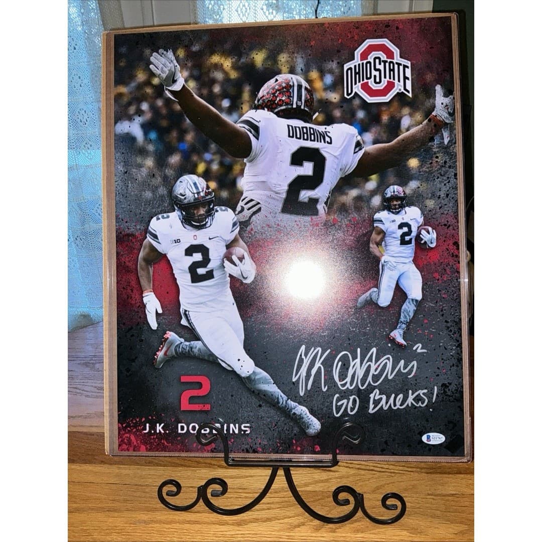 JK Dobbins Signed 16x20 Photo Ohio State Ravens Broncos Mint Large Autograph - Thumbnail 2