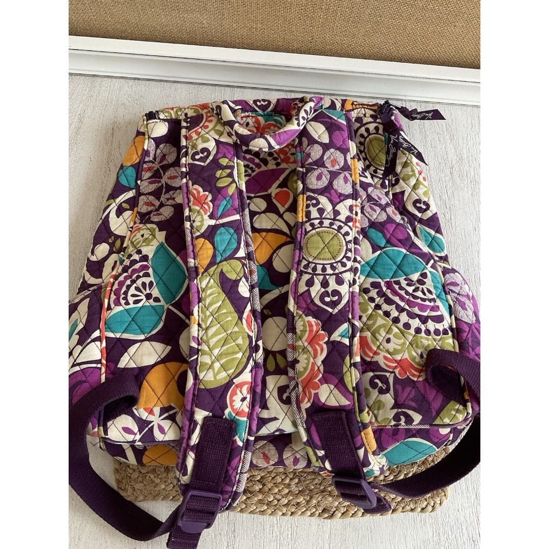 Vera Bradley Large PLUM CRAZY Backpack 16 x 12 x 6 - Thumbnail 3