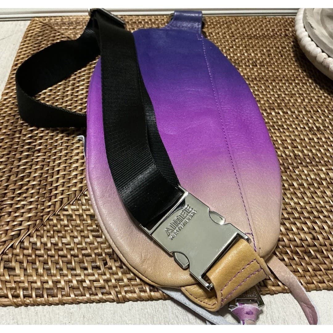 Aimee Kestenberg Milan Purple Ombre Leather Fanny Pack Belt Bag Crossbody NWOT - Thumbnail 7