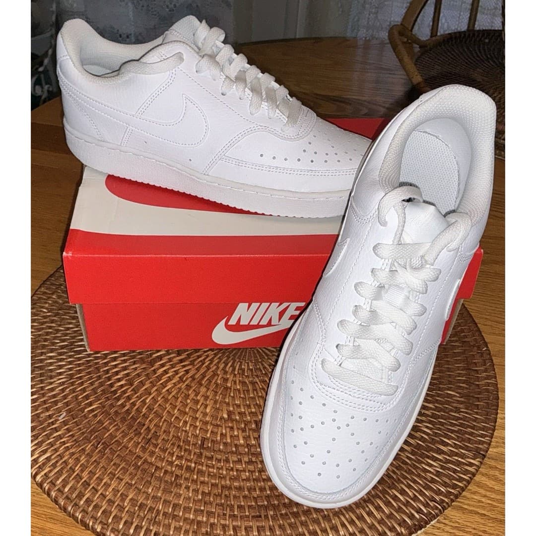 Size 8.5 - Nike Court Vision Low Triple White W - Thumbnail 3