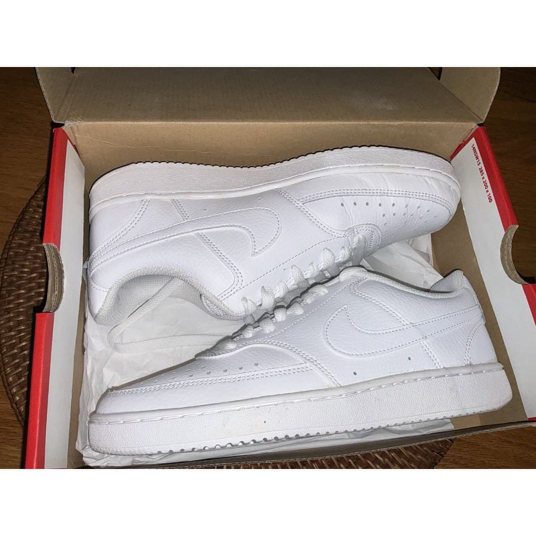 Size 8.5 - Nike Court Vision Low Triple White W - Thumbnail 9