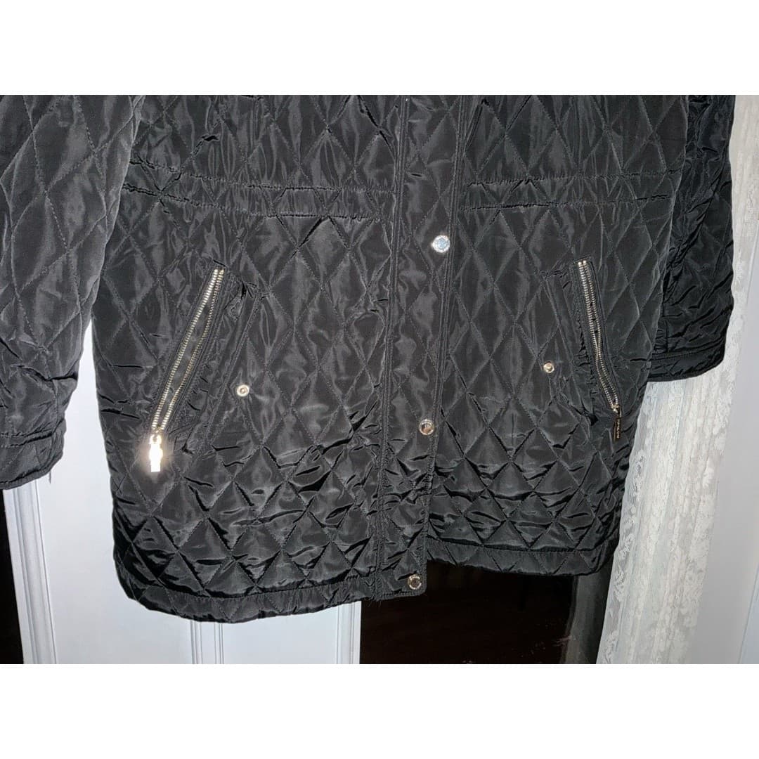 Michael Kors Women's Quilted Black Anorak Coat 2XL - Thumbnail 4