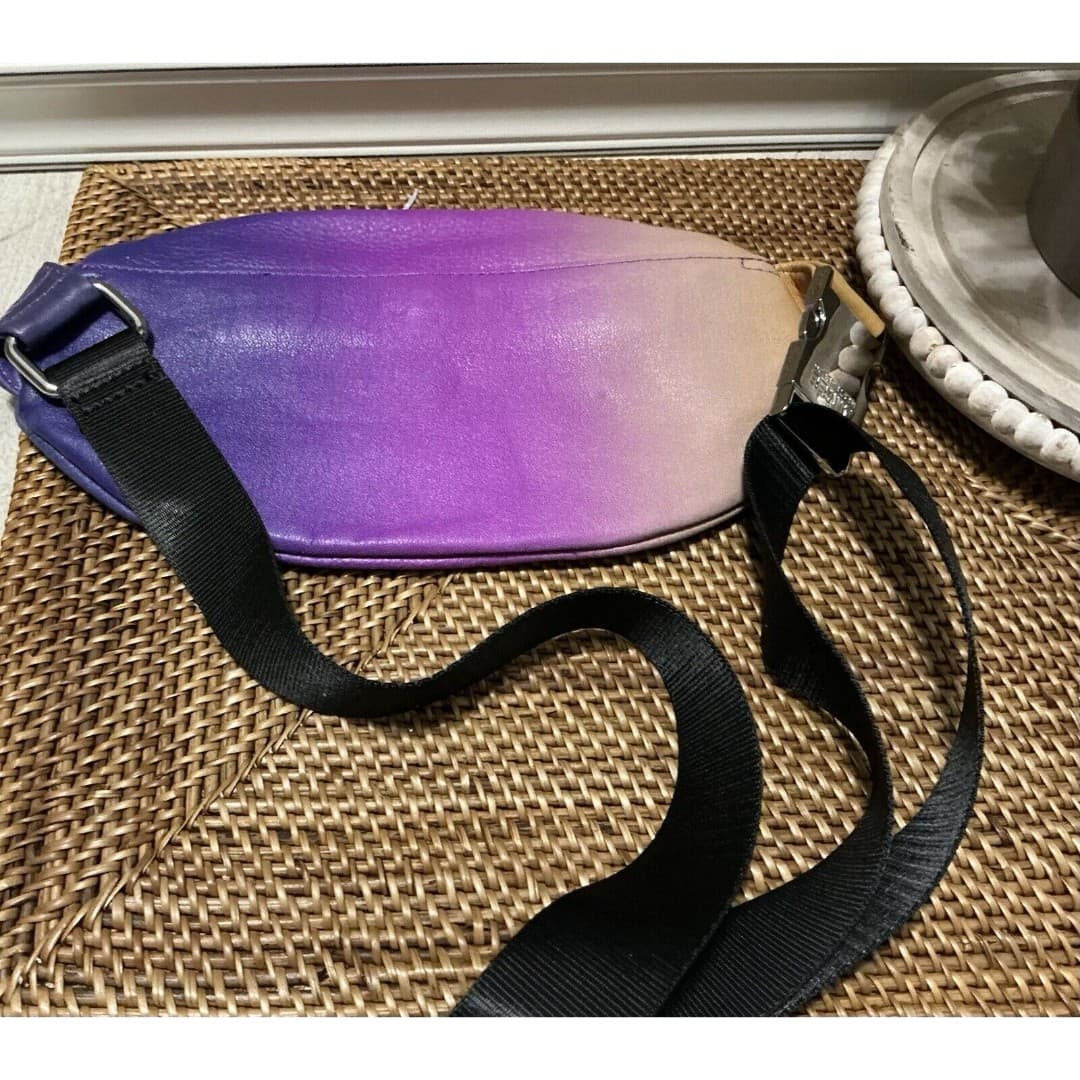 Aimee Kestenberg Milan Purple Ombre Leather Fanny Pack Belt Bag Crossbody NWOT - Thumbnail 5
