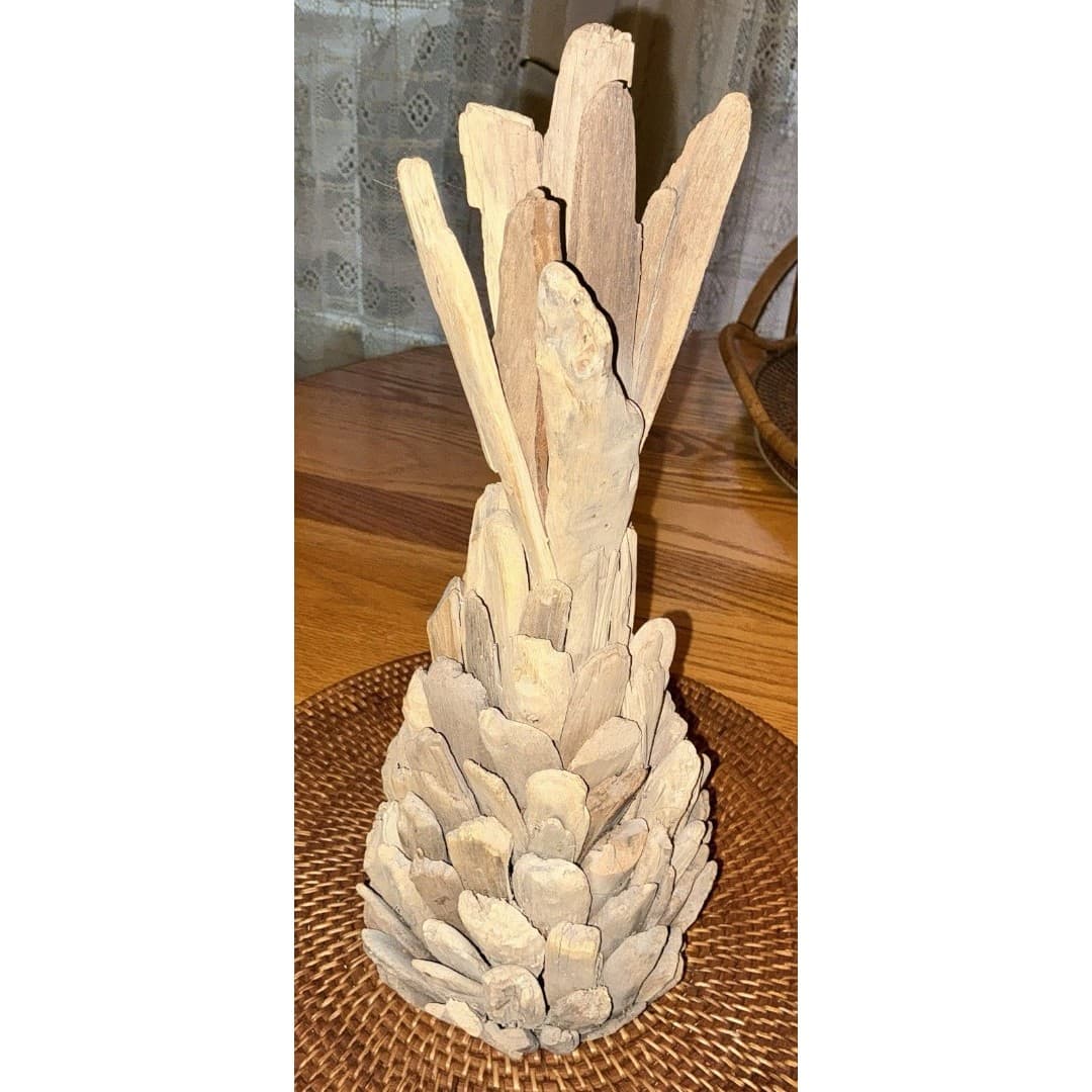 Handmade Natural Driftwood Pineapple Table Decor - Thumbnail 3