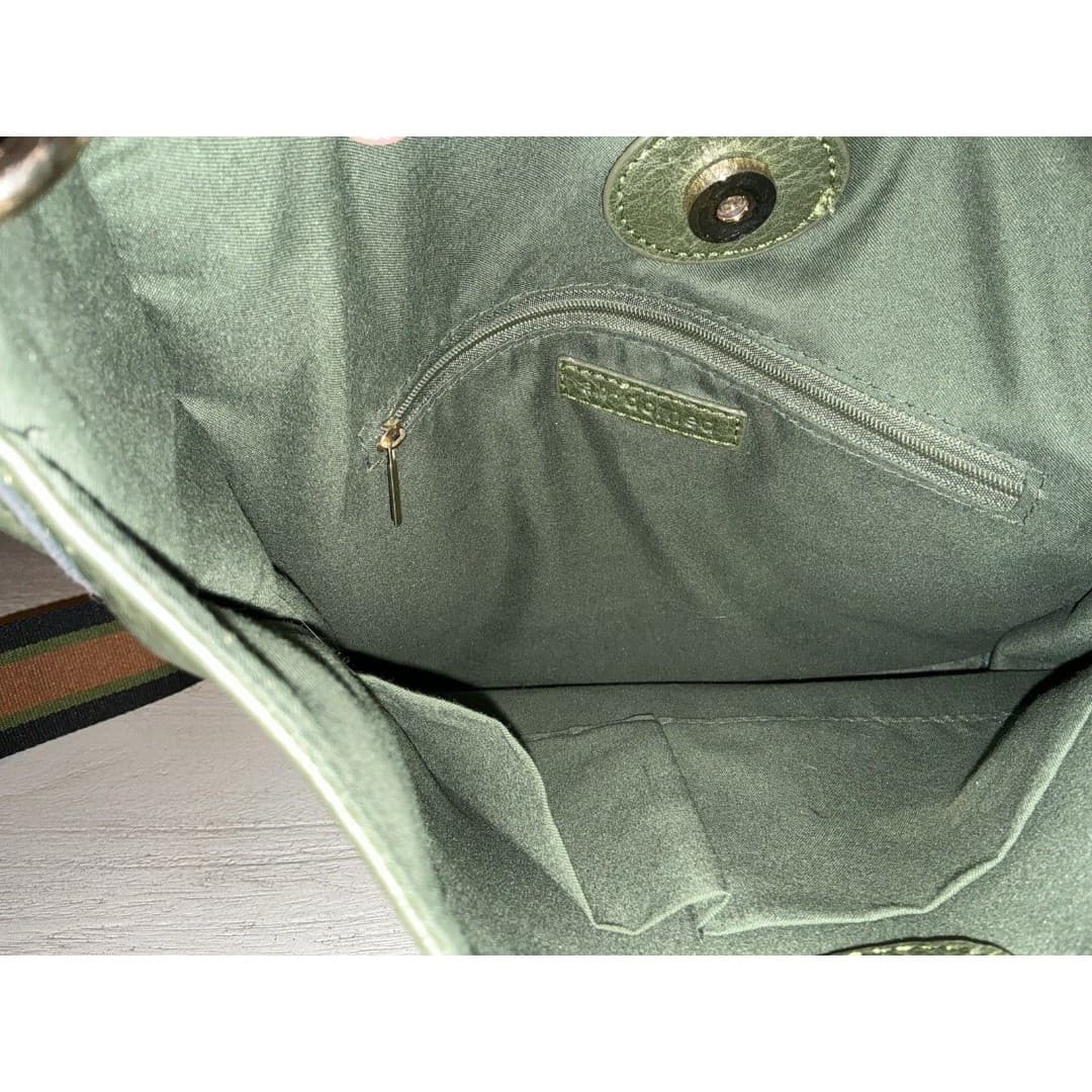 Ah-Dorned Silver Vegan Leather Crossbody Messenger Bag w/ Strap - Thumbnail 10