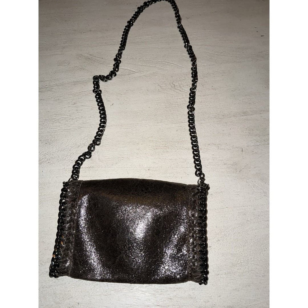 Borse in Pelle Crossbody Bag or Clutch Brown Italian Leather Gold Chain - Thumbnail 3