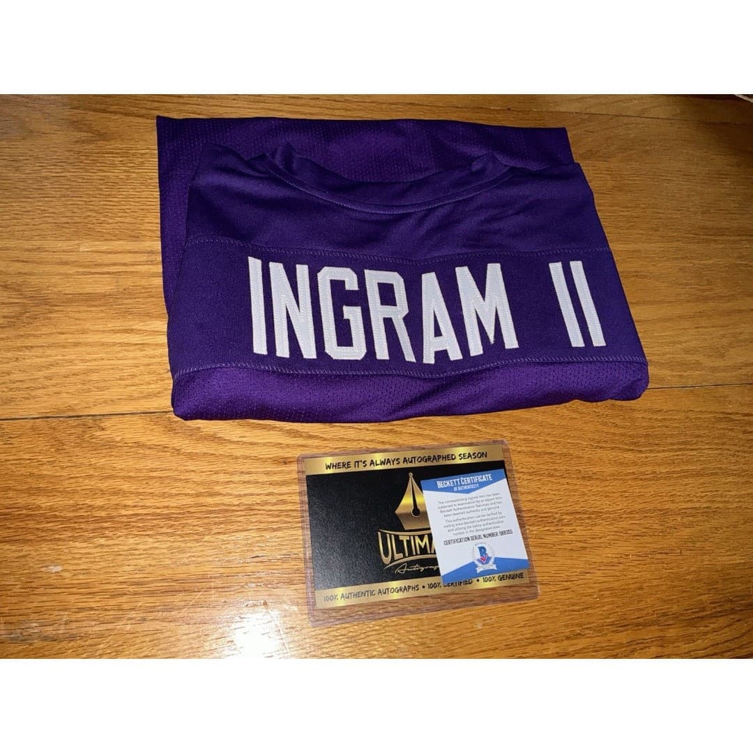 Mark Ingram Autographed Baltimore Ravens Purple Jersey (Beckett Authenticated) - Thumbnail 6