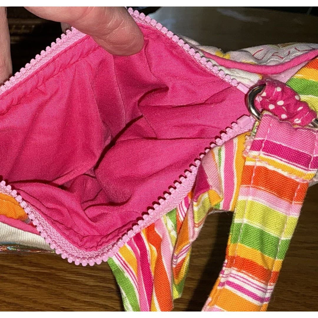Sassy Pet Saks by Douglas Quilted Fabric Purse Pony Horse Plush Pink Green Girls - Thumbnail 5