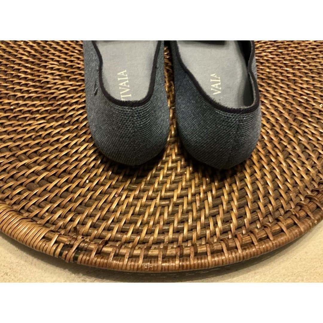 Vivaia Michelle 2.0 Womens Pointed Toe Bow Loafers Size 37.5 US 7 Blue - Thumbnail 4