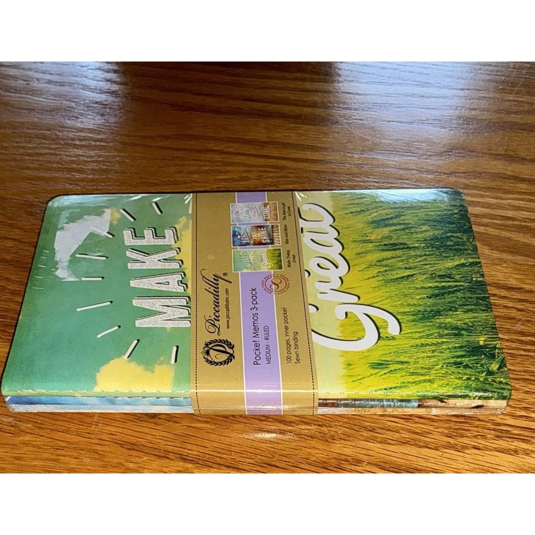 Piccadilly Medium Ruled Pocket Memo Notebook Journals Pack Of 3 - Thumbnail 3