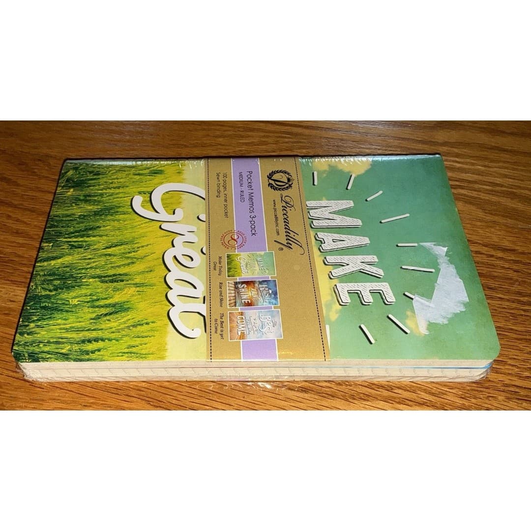 Piccadilly Medium Ruled Pocket Memo Notebook Journals Pack Of 3 - Thumbnail 4
