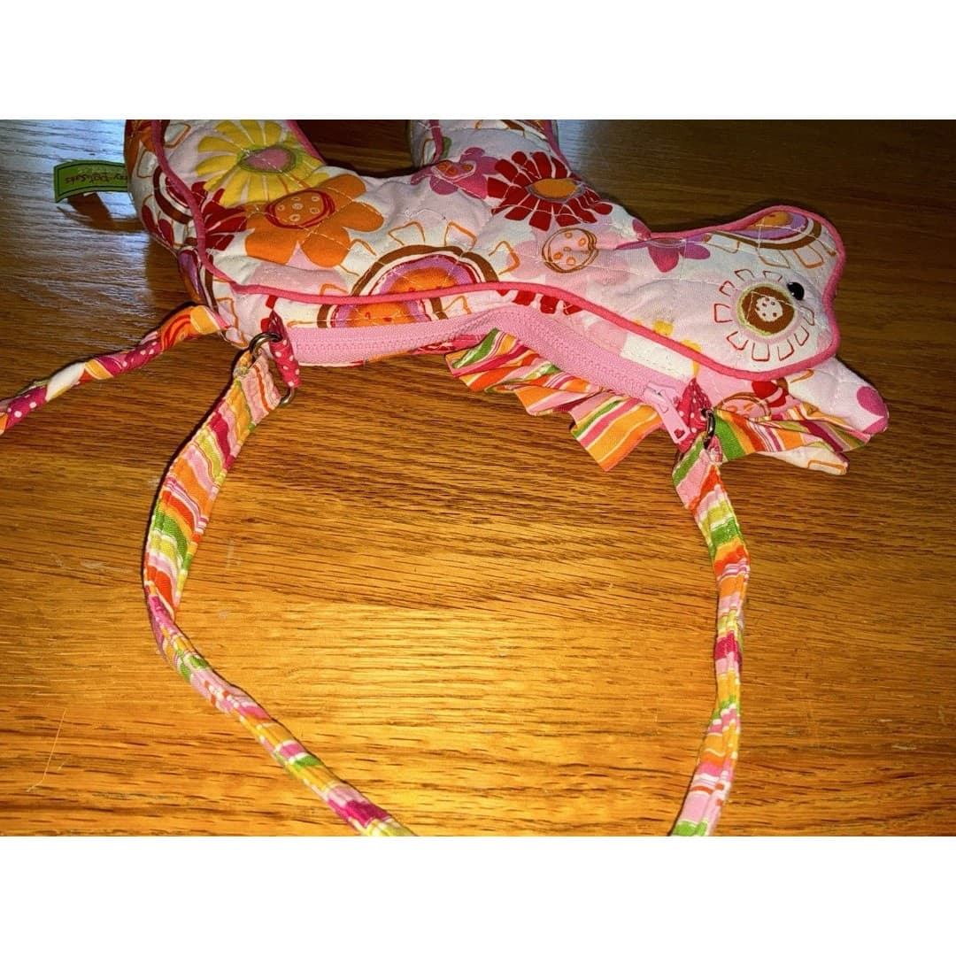 Sassy Pet Saks by Douglas Quilted Fabric Purse Pony Horse Plush Pink Green Girls - Thumbnail 4